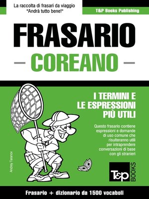 cover image of Frasario Italiano-Coreano e dizionario ridotto da 1500 vocaboli